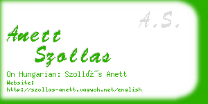 anett szollas business card